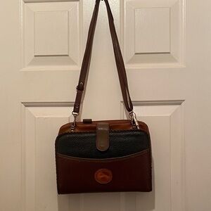 Dooney & Bourke Chestnut Leather Bag with Emblem